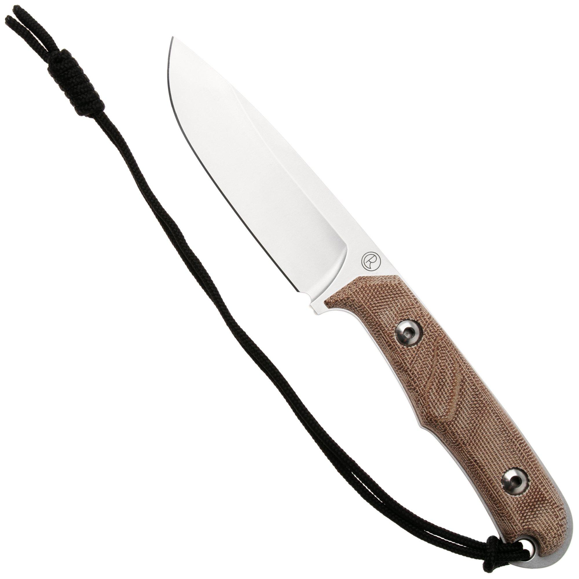 Chris Reeve Backpacker Drop Point BPR-1001 Stonewashed CPM MagnaCut, Natural Canvas Micarta, Outdoor Messer