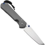 Afbeelding voor Chris Reeve Large Sebenza 31 L31-1011, Stonewashed CPM MagnaCut Tanto, Sand Blasted Titanium, linkshandig zakmes