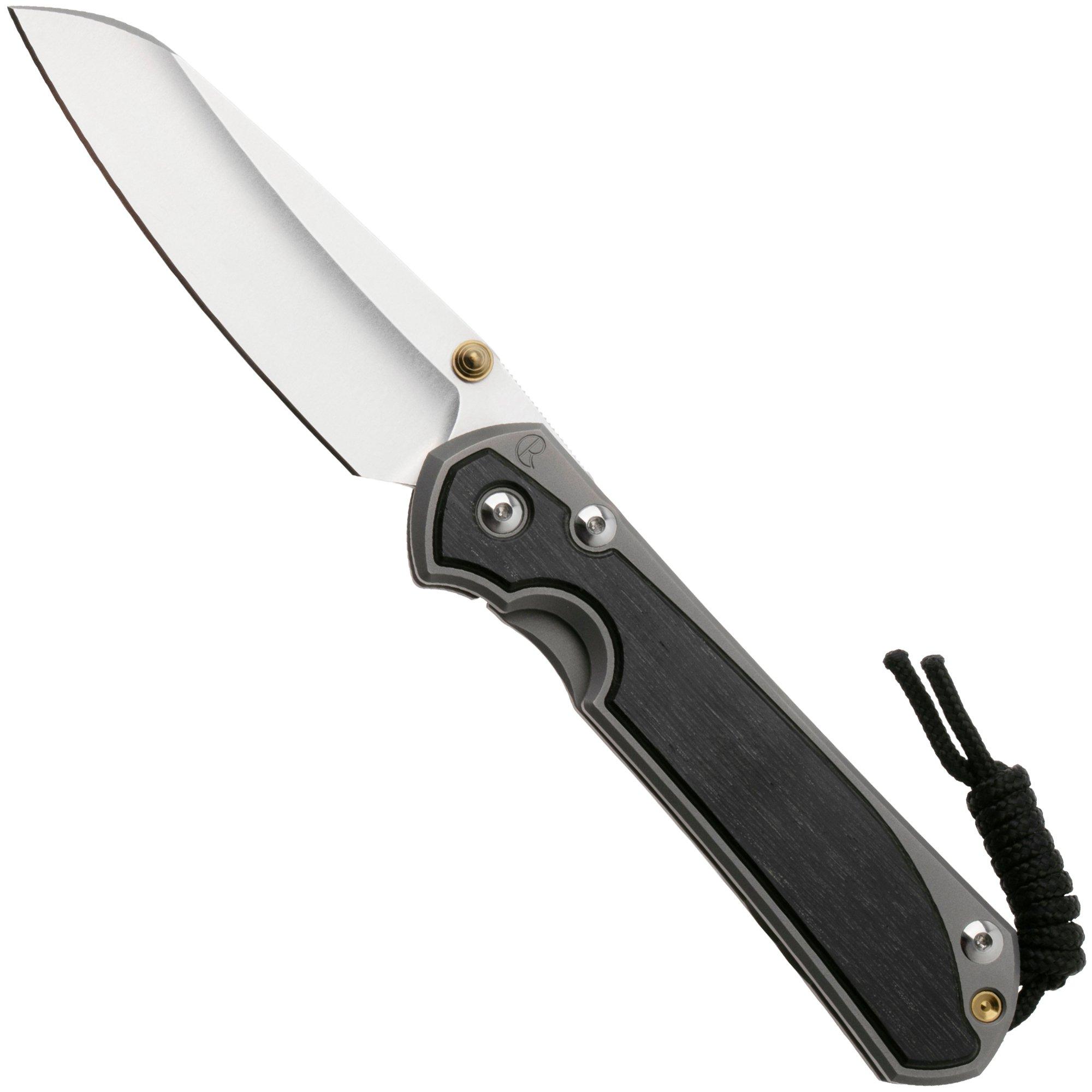 Chris Reeve Large Sebenza 31 Insingo L31-1124, Stonewashed CPM MagnaCut, Sand Blasted Titanium, Bog Oak Inlay pocket knife