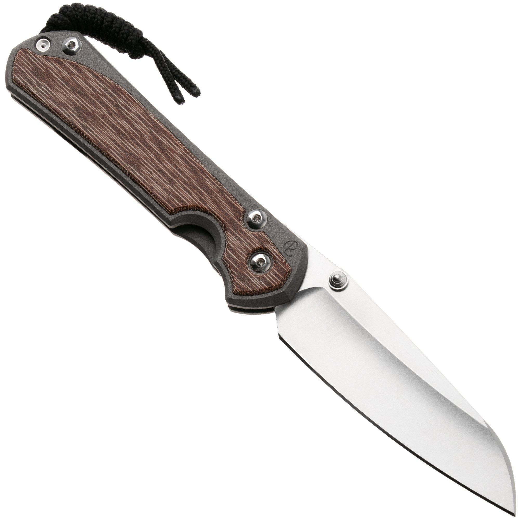 Chris Reeve Sebenza 31, L31-1223, Stonewashed CPM MagnaCut Insingo, Sandblasted Titanium, Natural Canvas Micarta Inlay, linkshandig zakmes