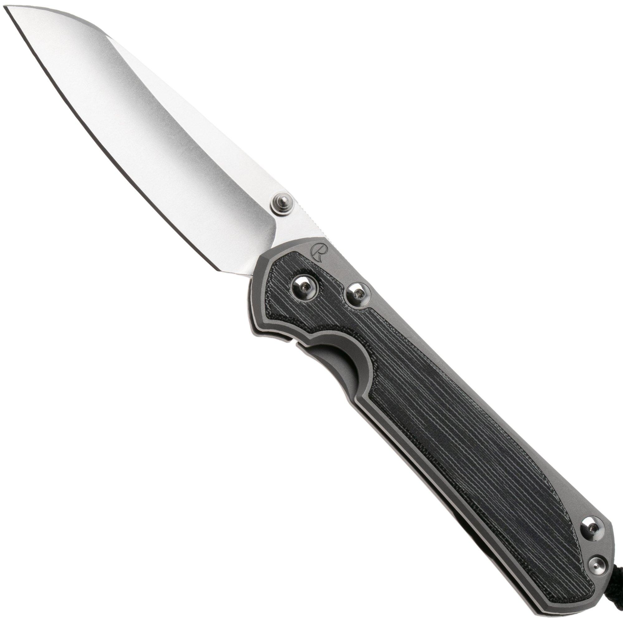 Chris Reeve Large Sebenza 31 Insingo L31-1124, Stonewashed CPM MagnaCut, Glass Blasted Titanium, Black Canvas Micarta Inlay, zakmes