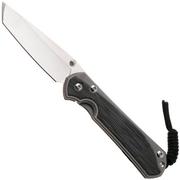 Afbeelding voor Chris Reeve Large Sebenza 31, L31-1232, Stonewashed MagnaCut Tanto, Glass Blasted Titanium, Black Canvas Micarta Inlay zakmes