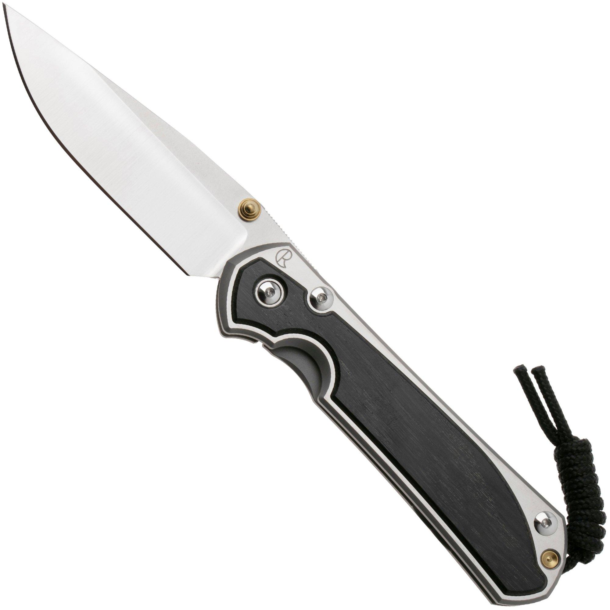 Chris Reeve Large Sebenza 31 L31-1620, Satin CPM MagnaCut, Polished Titanium, Bog Oak Inlay pocket knife