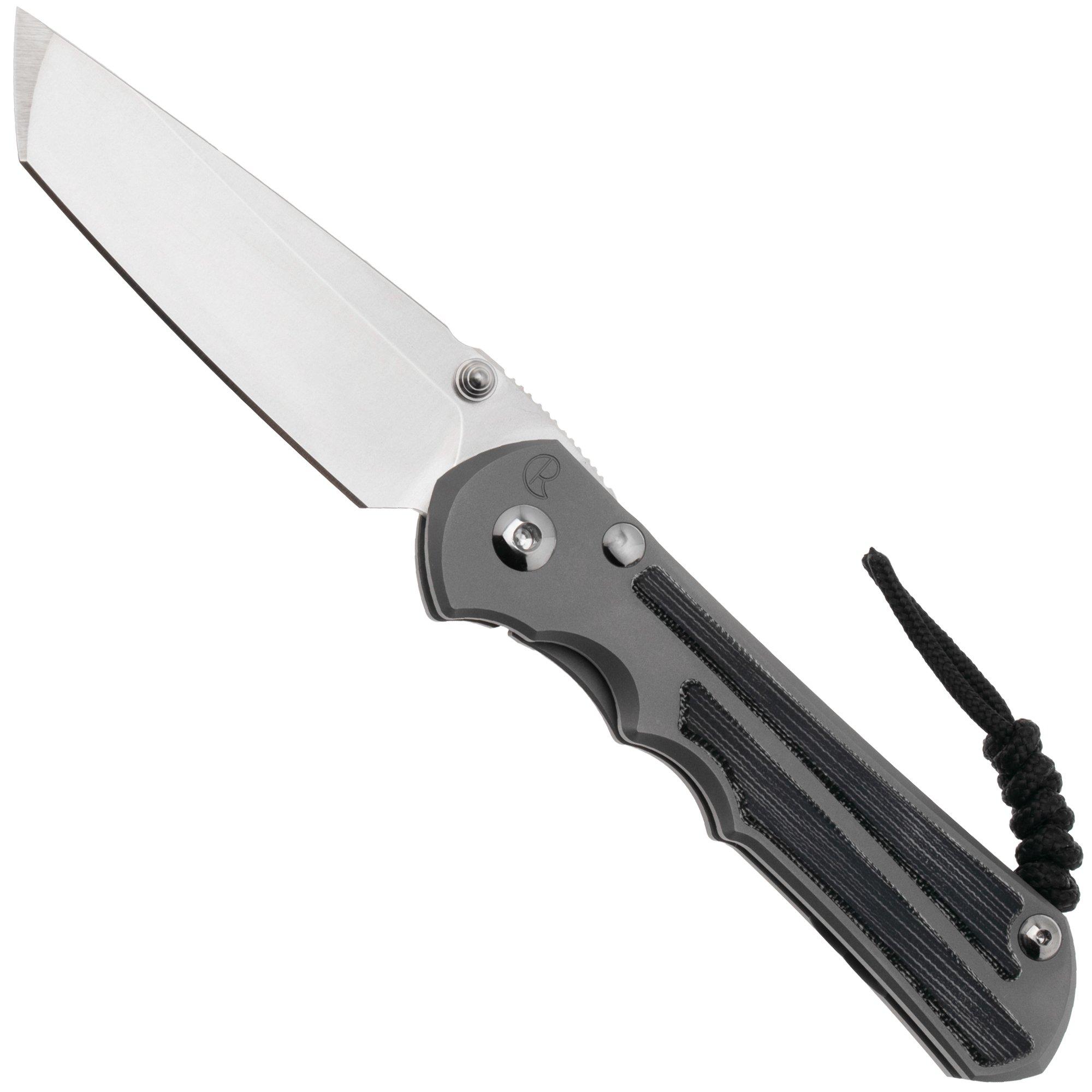 Chris Reeve Large Inkosi SIN-1132 CPM MagnaCut Tanto, Glass Blasted Titanium, Black Canvas Micarta Inlay, Taschenmesser
