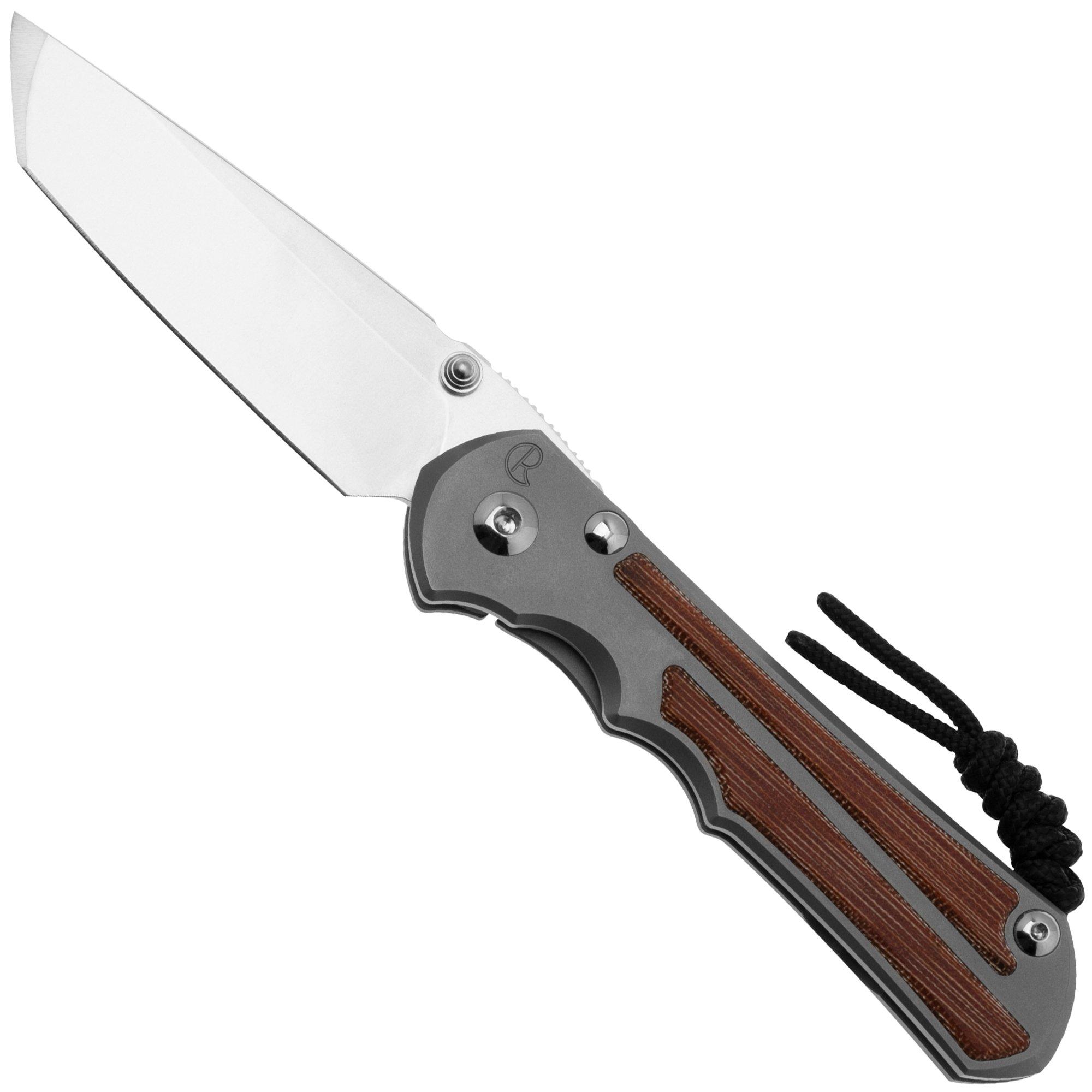 Chris Reeve Large Inkosi LIN-1134 Natural Tanto CPM-Magnacut, Glass Blasted, Micarta Inlay, pocket knife