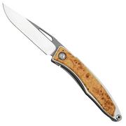 Chris Reeve Mnandi Box Elder Burl Inlay MNA-1008 couteau de gentleman