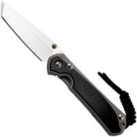 Afbeelding voor Chris Reeve Small Sebenza 31, S31-1130, Stonewashed CPM MagnaCut Tanto, Glass Blasted Titanium, Bog Oak Inlay, zakmes