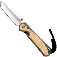 Bild für Chris Reeve Small Sebenza 31, S31-1132, Stonewashed CPM MagnaCut Tanto, Glass Blasted Titanium, Box Elder Burl inlay, Taschenmesser