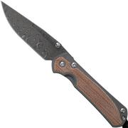 Chris Reeve Sebenza 31 Small Natural Canvas Micarta Ladder Damascus S31-1220 zakmes