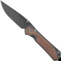 Image for Chris Reeve Sebenza 31 Small Natural Canvas Micarta Ladder Damascus S31-1220 pocket knife