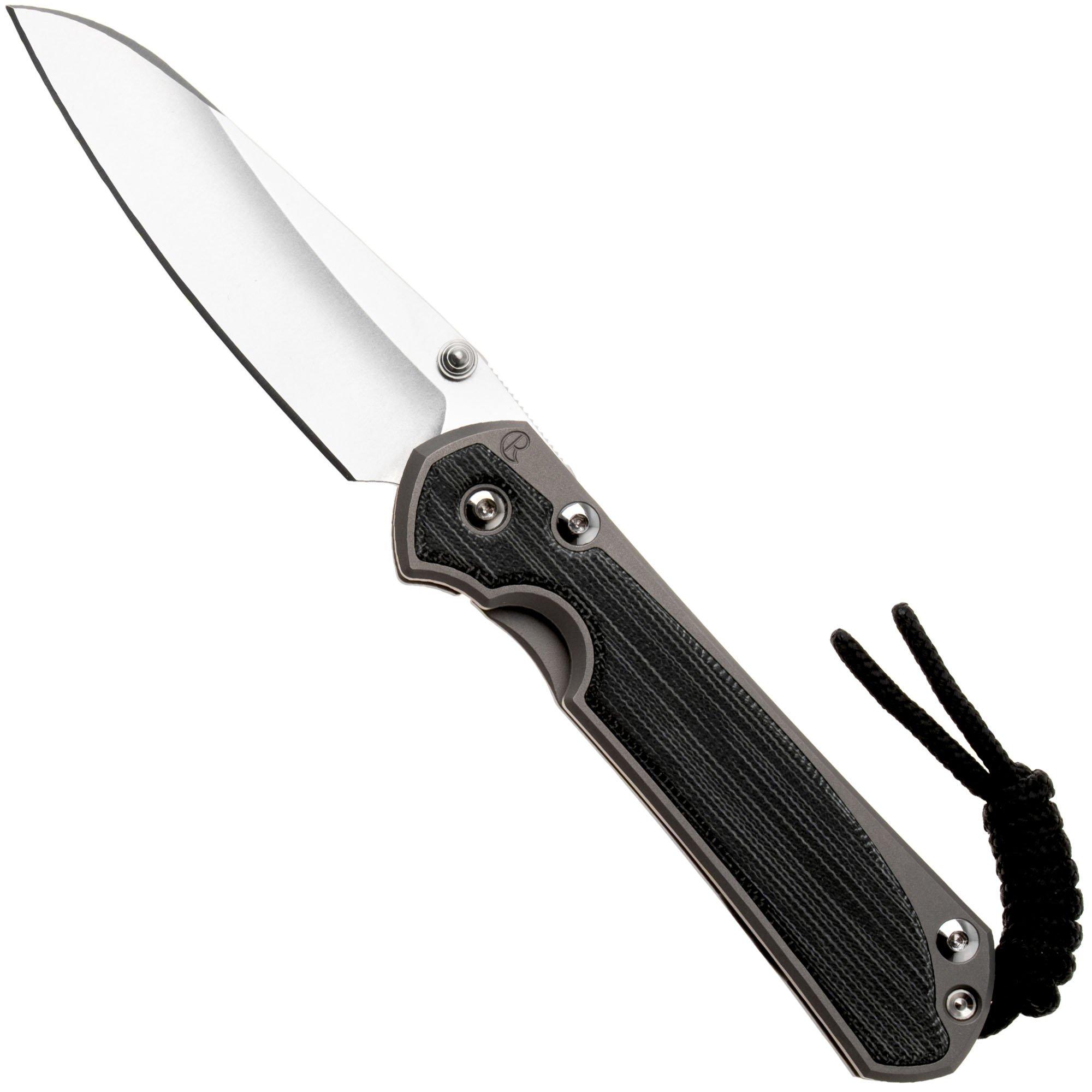 Chris Reeve Small Sebenza 31, S31-1224, Stonewashed CPM MagnaCut Insingo, Glass Blasted Titanium, Black Canvas Micarta Inlay, zakmes