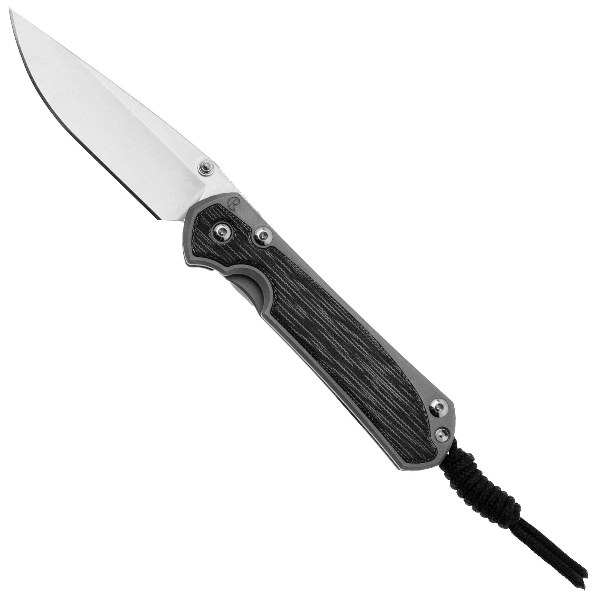 Nóż składany Chris Reeve Small Sebenza 31, S31-1652, Magnacut Glass Blasted Drop Point, Black Canvas Micarta Inlay