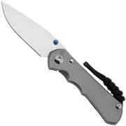 Chris Reeve Small Inkosi SIN-1108 CPM MagnaCut Drop Point, Plain Glass Blasted Titanium, pocket knife