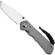 Chris Reeve Small Inkosi SIN-1130 MagnaCut Glass Blasted Tanto, Plain Titanium, pocket knife