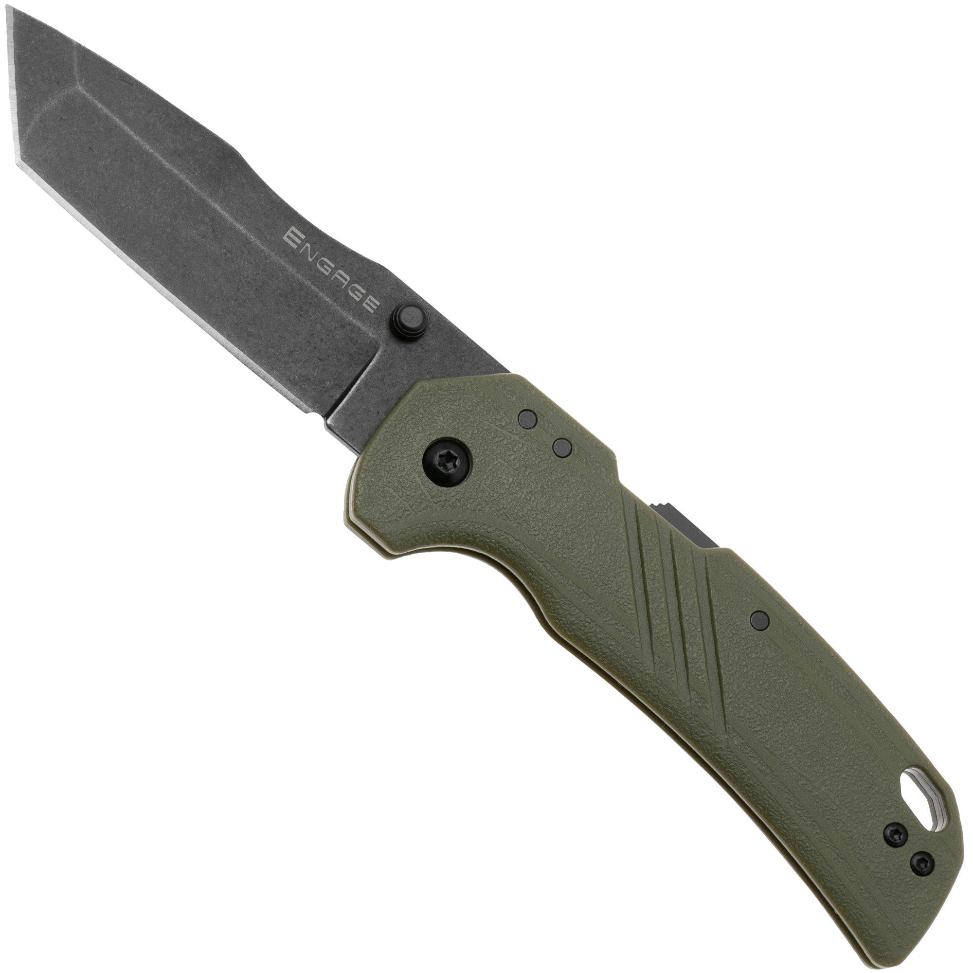 Nóż składany Cold Steel Engage Tanto FL-30DPLT-BG Blackwashed 4116SS, OD Green GFN