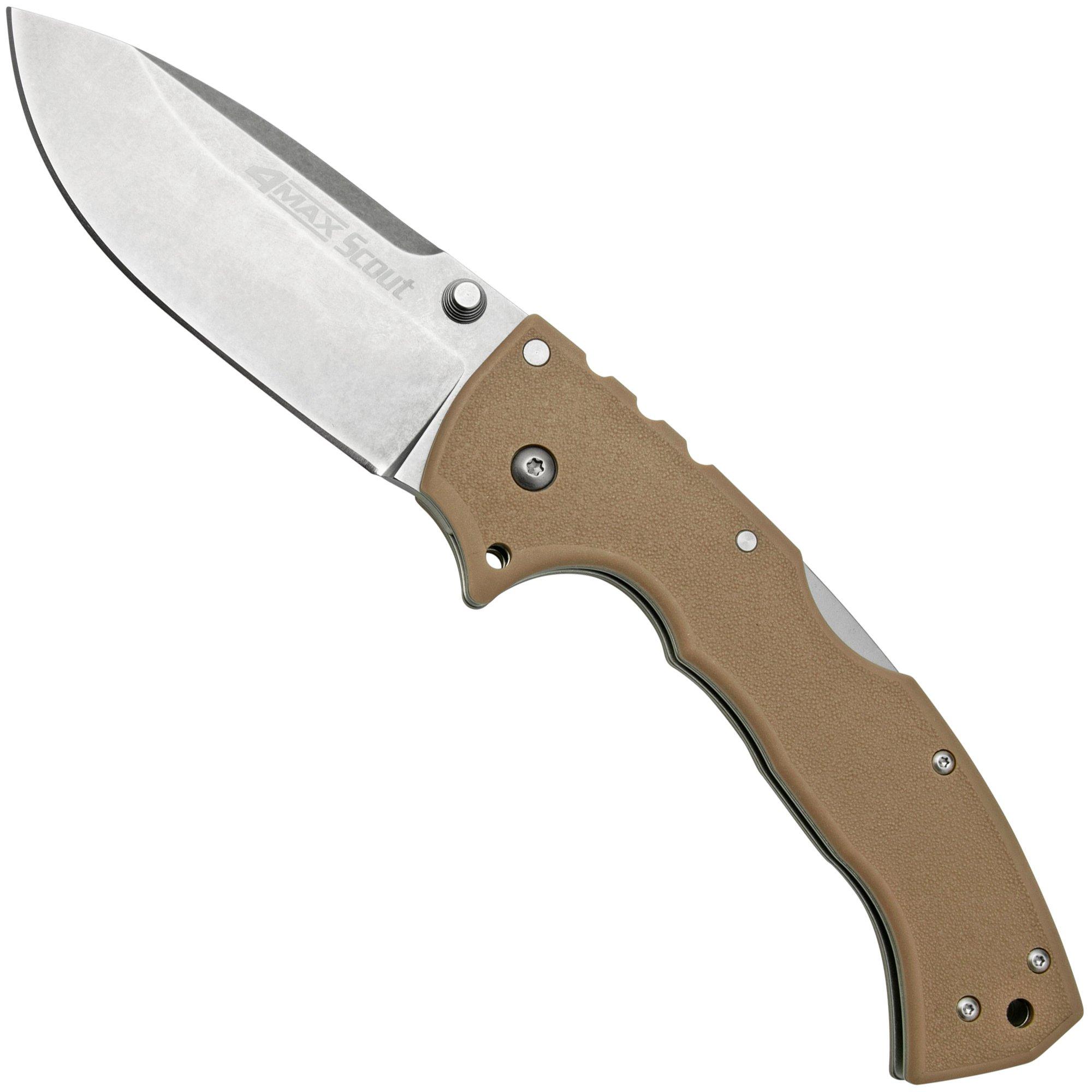 Nóż składany Cold Steel 4 Max Scout 62RQDTSW Desert Tan, projekt Andrew Demko