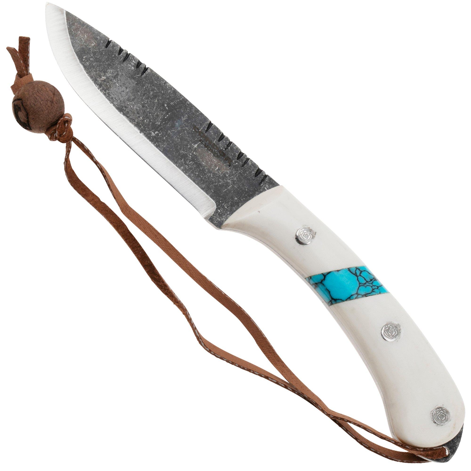 Condor Blue River Knife 2825-43MHC Polished White Micarta, fixed knife