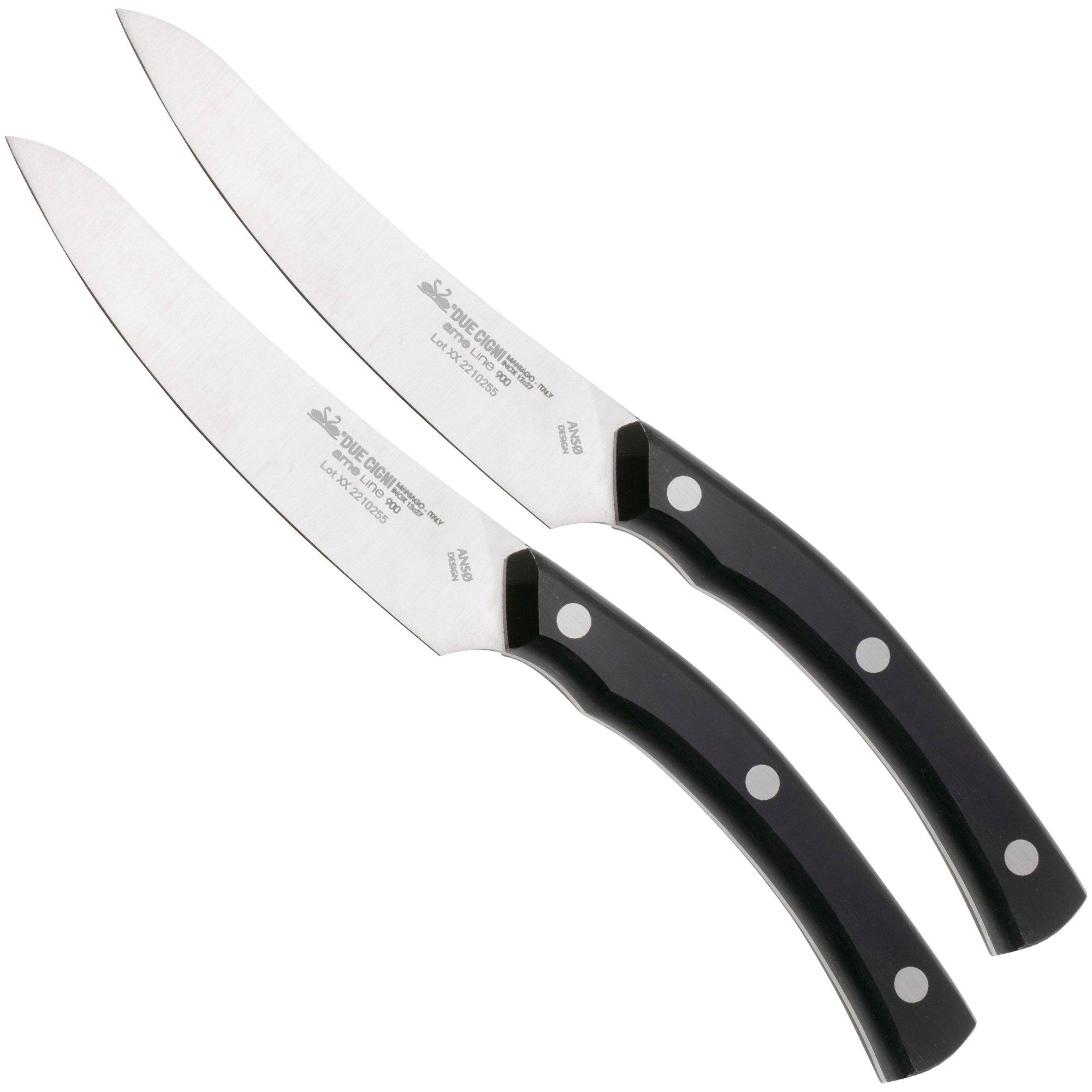 Due Cigni 2C909 Arne Line 2-teiliges Steakmesser Set, schwarz