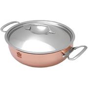 de Buyer Prima Matera panela sauté de cobre 28 cm tampa de aço inoxidável 6232.28