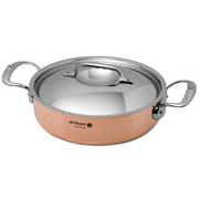 de Buyer Prima Matera padella sauté in rame 24 cm con coperchio in acciaio inox 6241.24