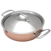 de Buyer Prima Matera panela sauté de cobre 28 cm tampa de aço inoxidável 6241.28