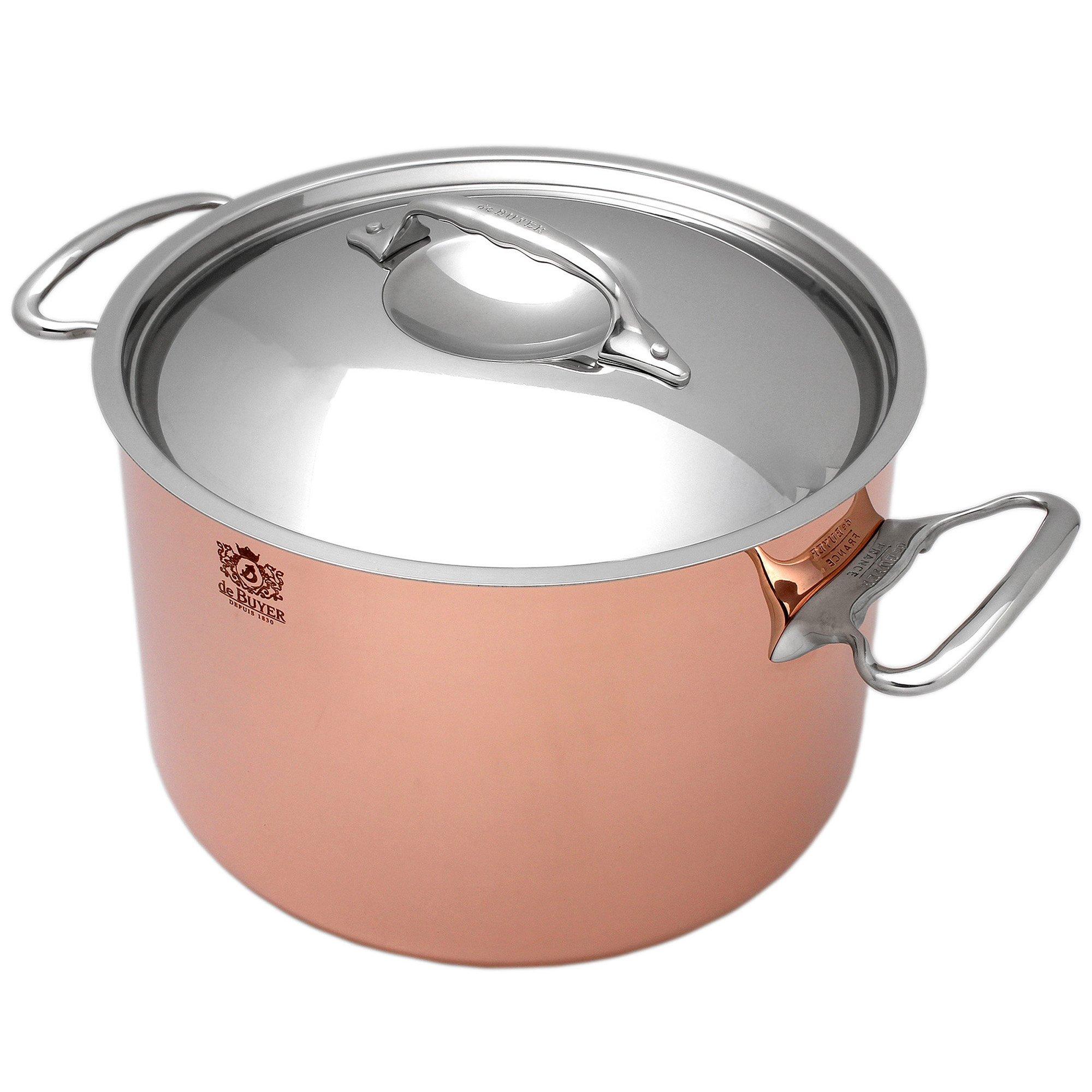 de Buyer Prima Matera copper roasting pan 24 cm stainless lid 6243.24