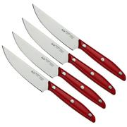 Due Cigni 1896 America 2C1019RSET4, 4-piece steak knife set, red