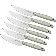 Due Cigni 1896 America 2C1019WSET6, 6-piece steak knife set, white