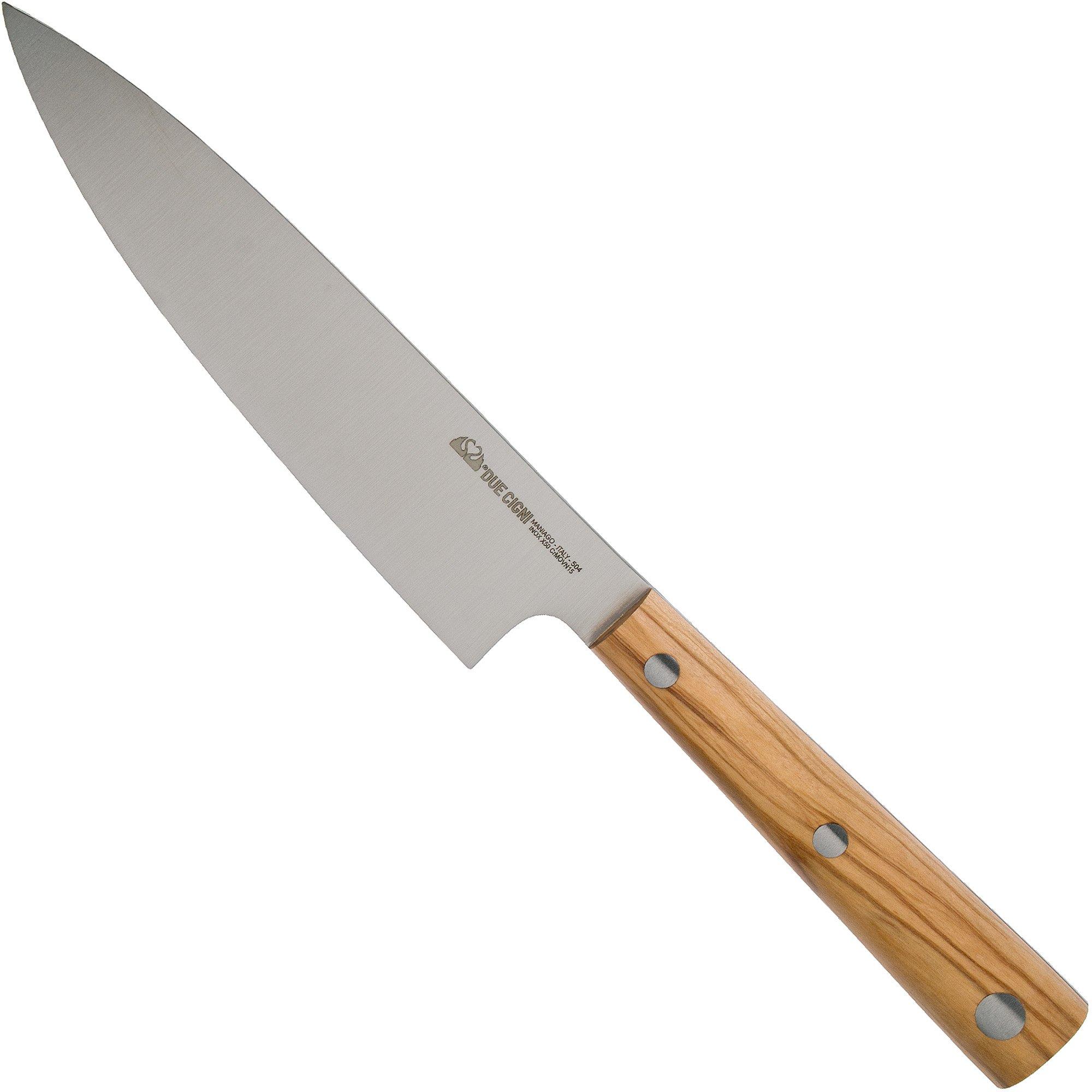 Nóż gyuto Due Cigni Hakucho, drewno oliwne 17,5 cm
