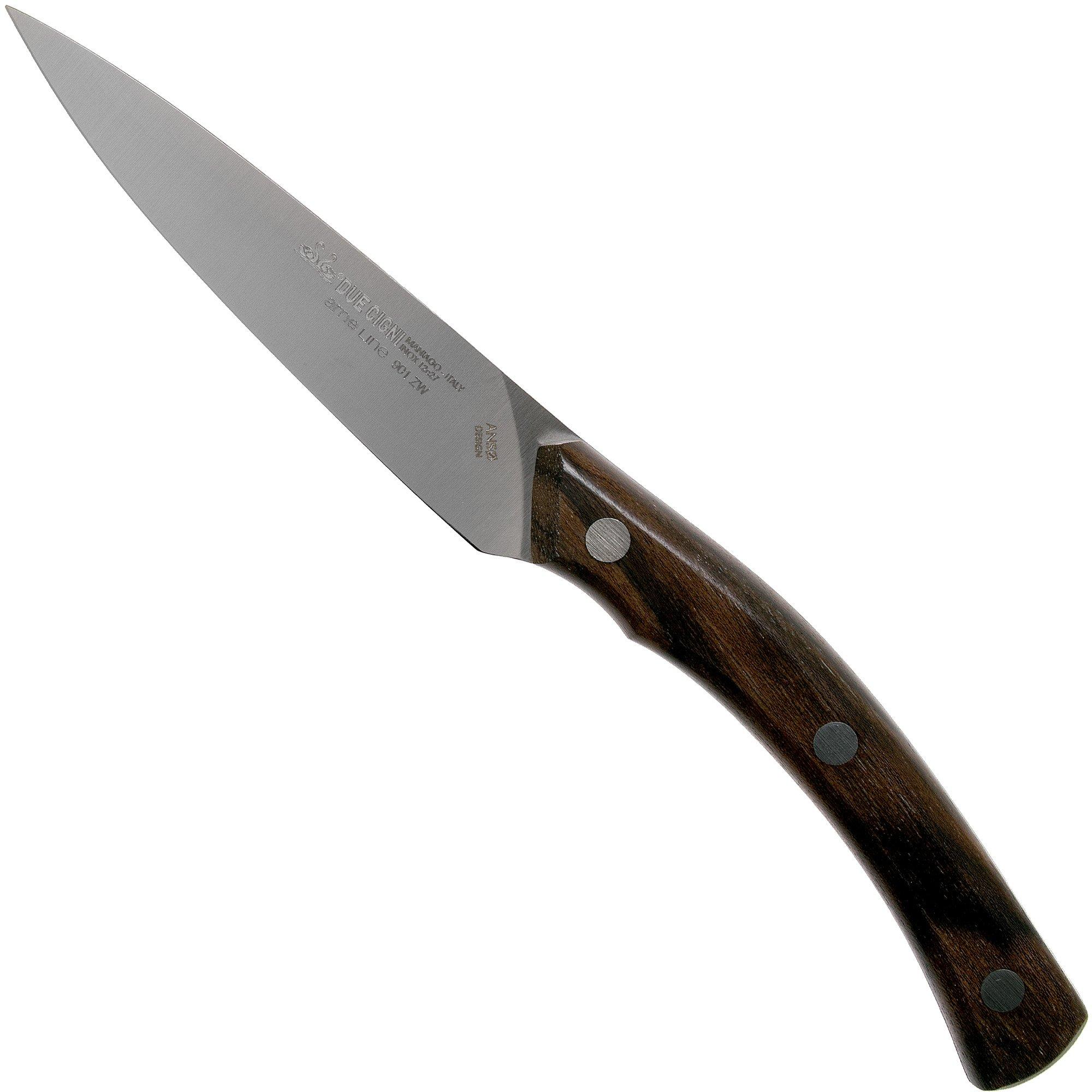 Nóż do warzyw Due Cigni Arne Line, drewno ziricote, 10 cm