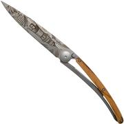 Deejo Tattoo 37g, Olive, Lighthouse 1CB000060 coltello da tasca