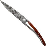 Deejo Tattoo 37g, Coral wood, Hunting Scene 1CB000068 pocket knife