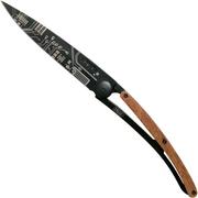Deejo Tattoo Black 37g, Bois Corail, Circuit imprimé 1GB000150 couteau de poche