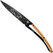 Deejo Tattoo Black 37g, Olive, Primes Cuts 1GB000152 pocket knife