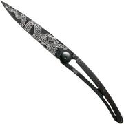 Deejo Tattoo Black 37g, legno di ebano, Japanese Dragon 1GB107 coltello da tasca