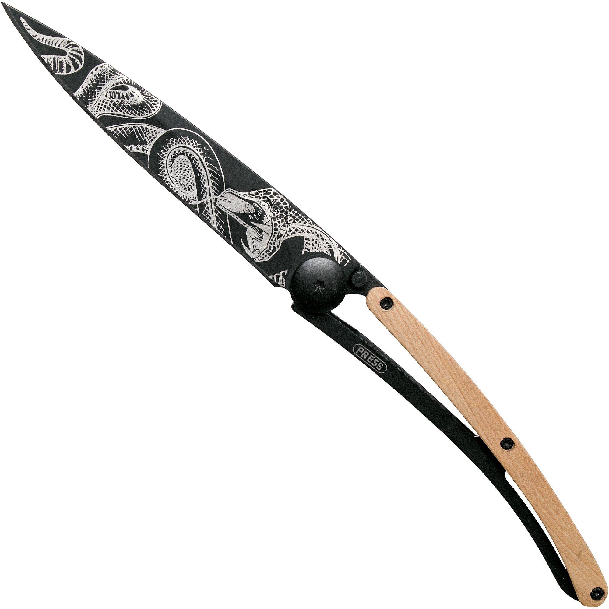 Deejo Tattoo Black 37g, Juniper wood, Infinite 1GB126 pocket knife