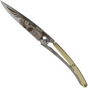 Deejo Tattoo Gold 27g, Yellow Gold Gilded, Latino Skull DJ9AM000021 pocket knife