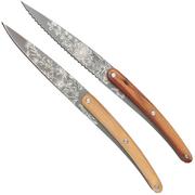 Deejo Blossom CFB000102 madera de palo rojo y de olivo, Juego de cuchillos de 2 piezas