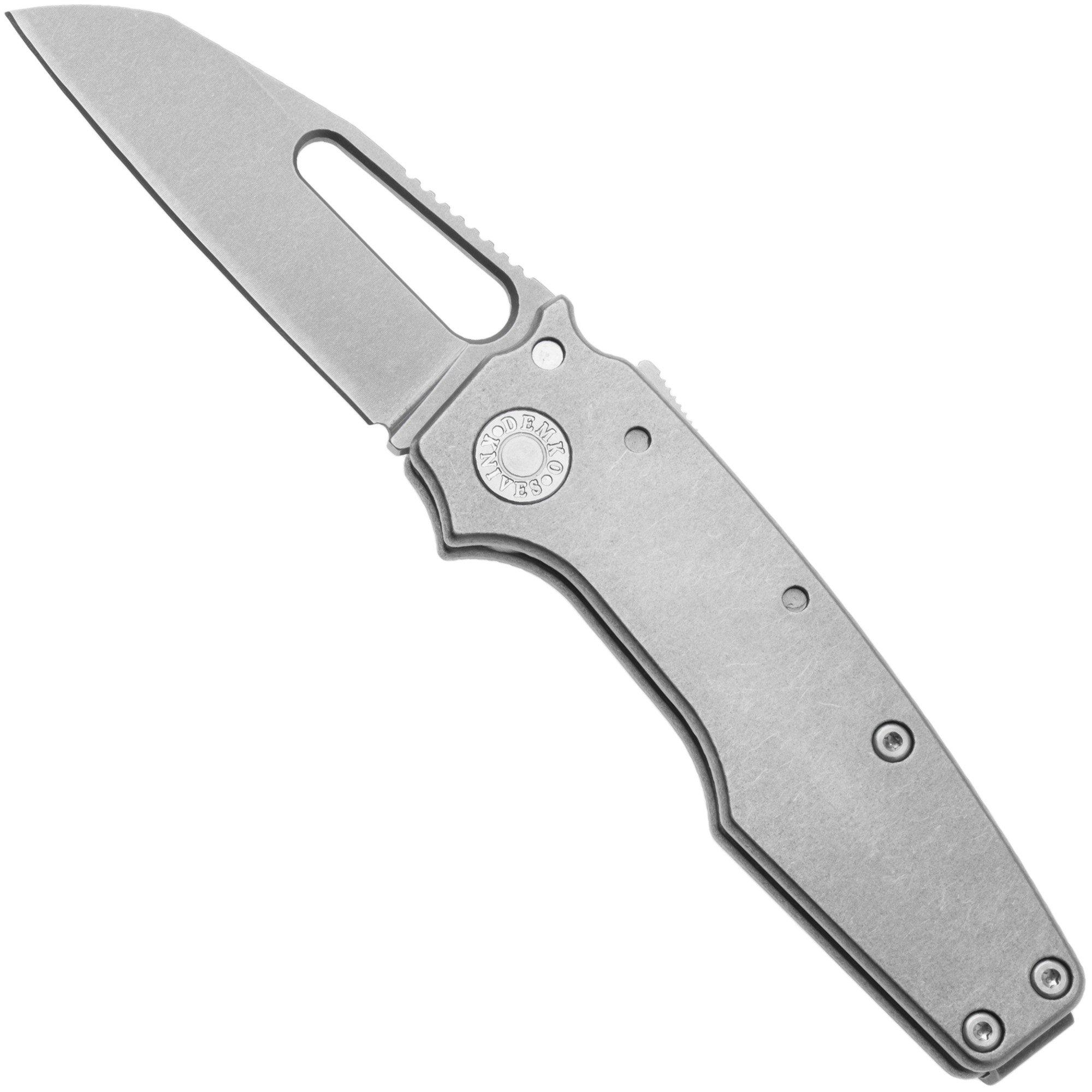 Demko Knives MG AD22 Shark-Foot AD22-MC-SM-TI-SF Stonewashed MagnaCut, Smooth Titanium, navaja