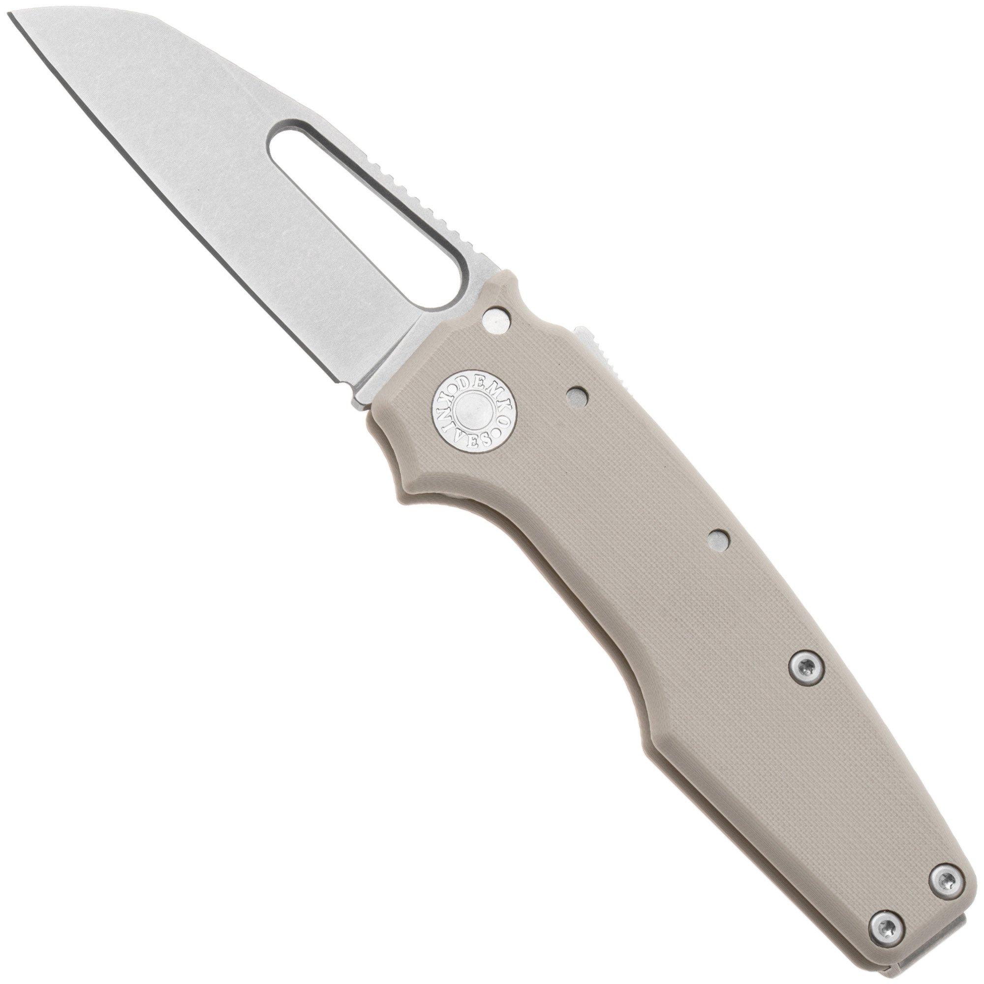 Demko Knives MG AD22 Shark-Foot AD22-MC-TAN-G10-SF Stonewashed MagnaCut, Tan G10, coltello da tasca