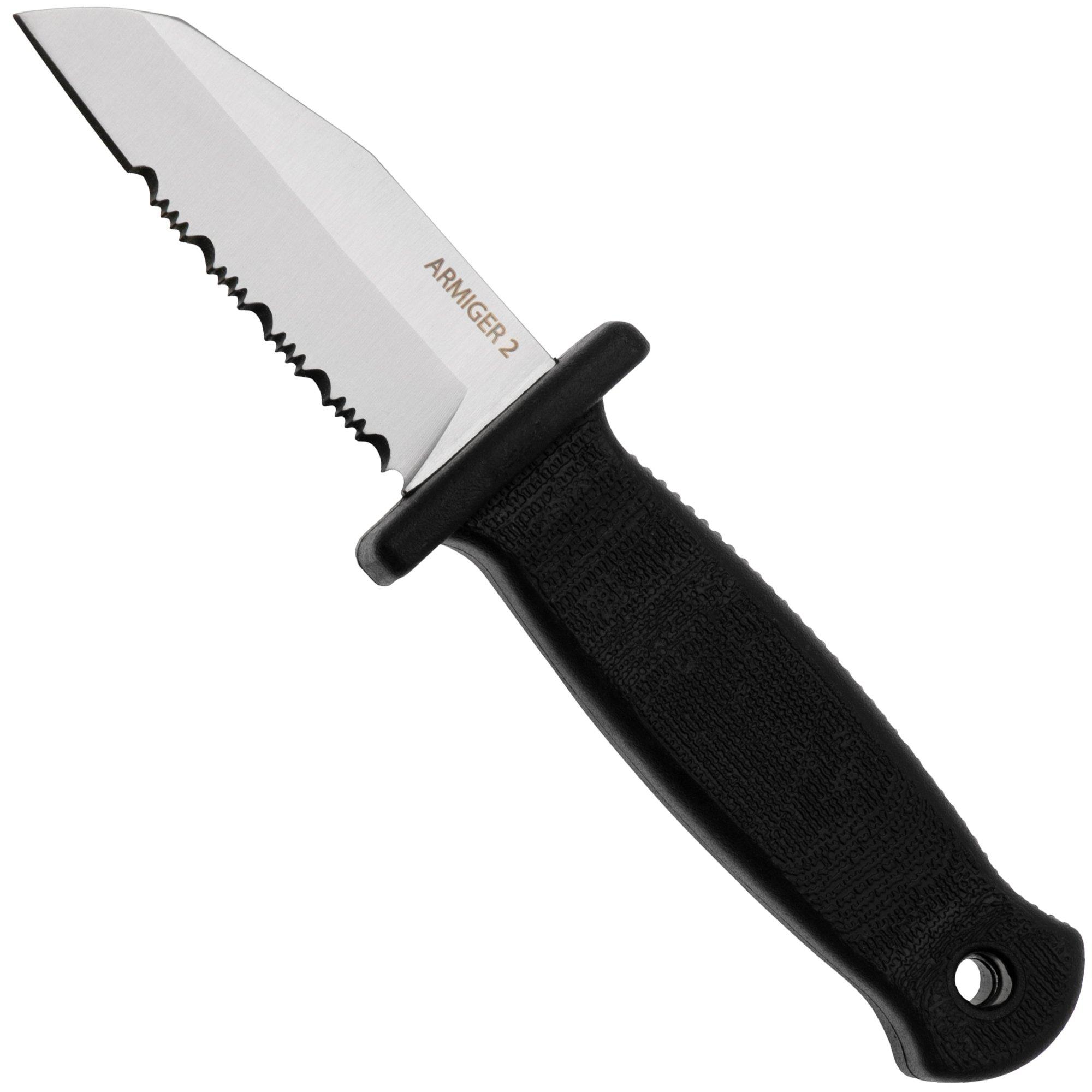 Nóż typu neck Demko Knives Armiger 2 Serrated Shark Foot ARM2-4034SS-SF-SERR Black TPR