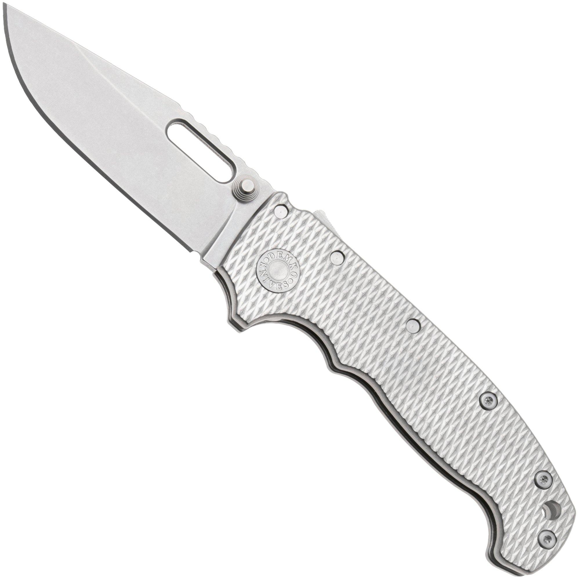 Demko MG AD20 Shark-Lock, Stonewashed MagnaCut Clip Point, MGAD20-MAG-MLD-TI, Titanium zakmes