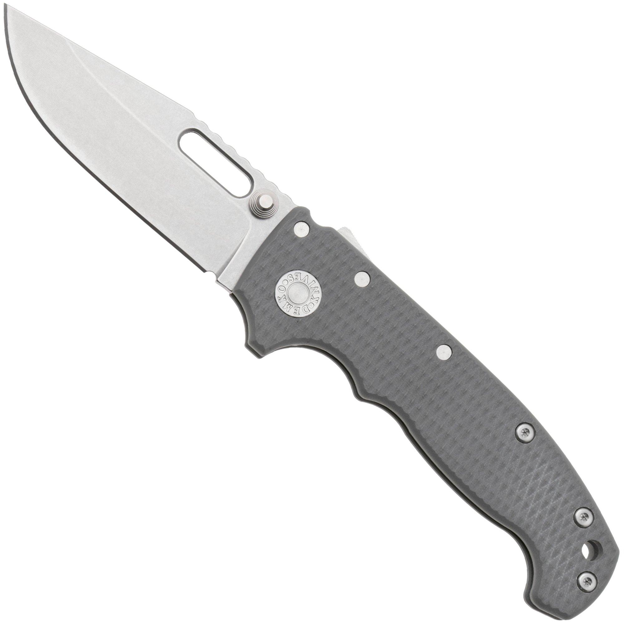 Demko Knives MG AD20S Shark-Lock, MagnaCut Clip Point MGAD20S-MAG-GRY-G10 Grey G10, pocket knife