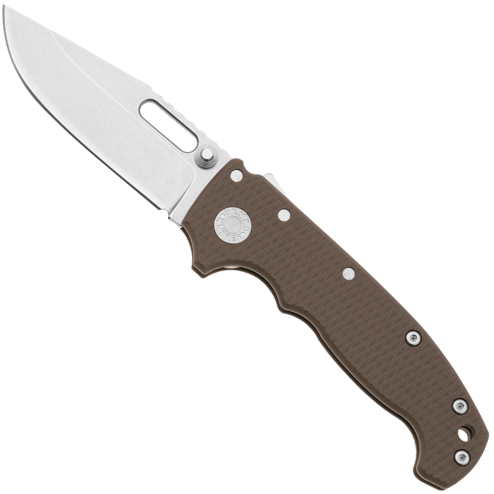 Demko Knives MG AD20S Shark-Lock, CPM 20CV Clip Point MGAD20S-MLD-EARTH Milled Earth G10, Taschenmesser