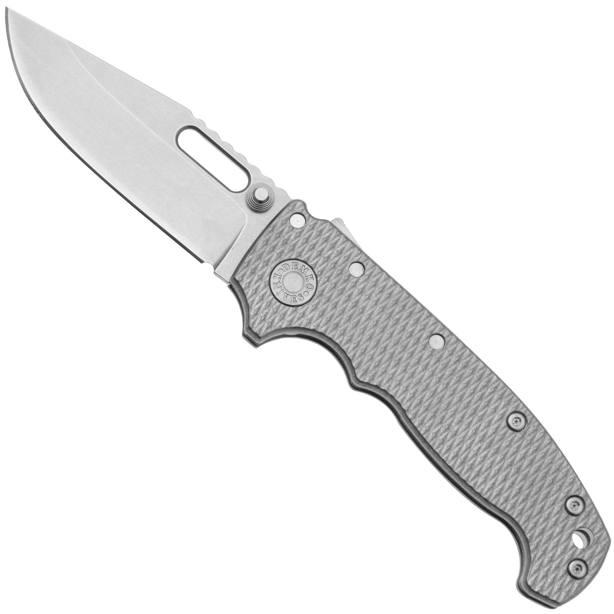 Demko Knives MG AD20S Shark-Lock, CPM 20CV Clip Point MGAD20S-TI-MLD Milled Titanium, Taschenmesser