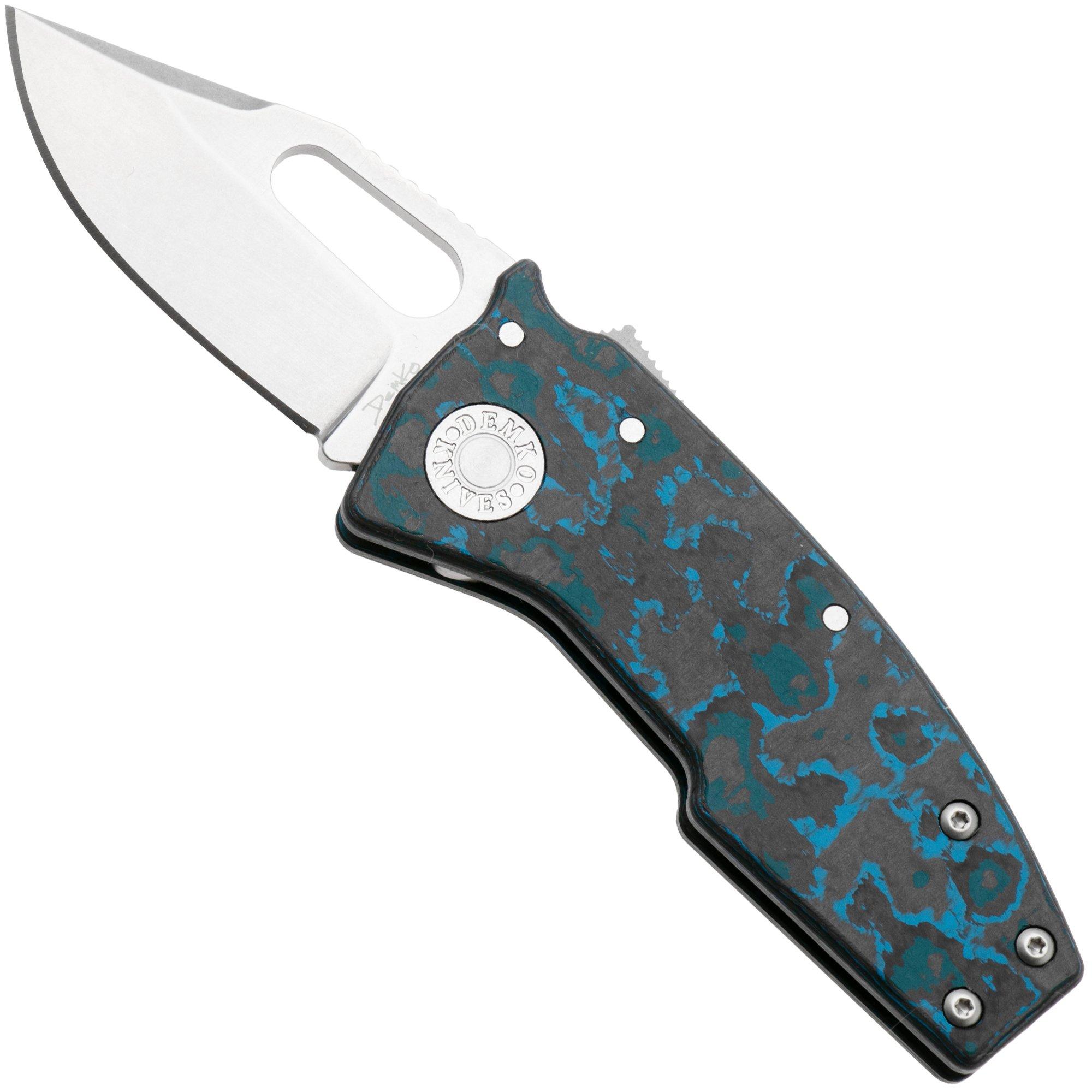 Demko Nano-Shark NANO-20CV-FC-ARC-CP Clip Point CPM 20CV, Fat Carbon Arctic Storm, zakmes