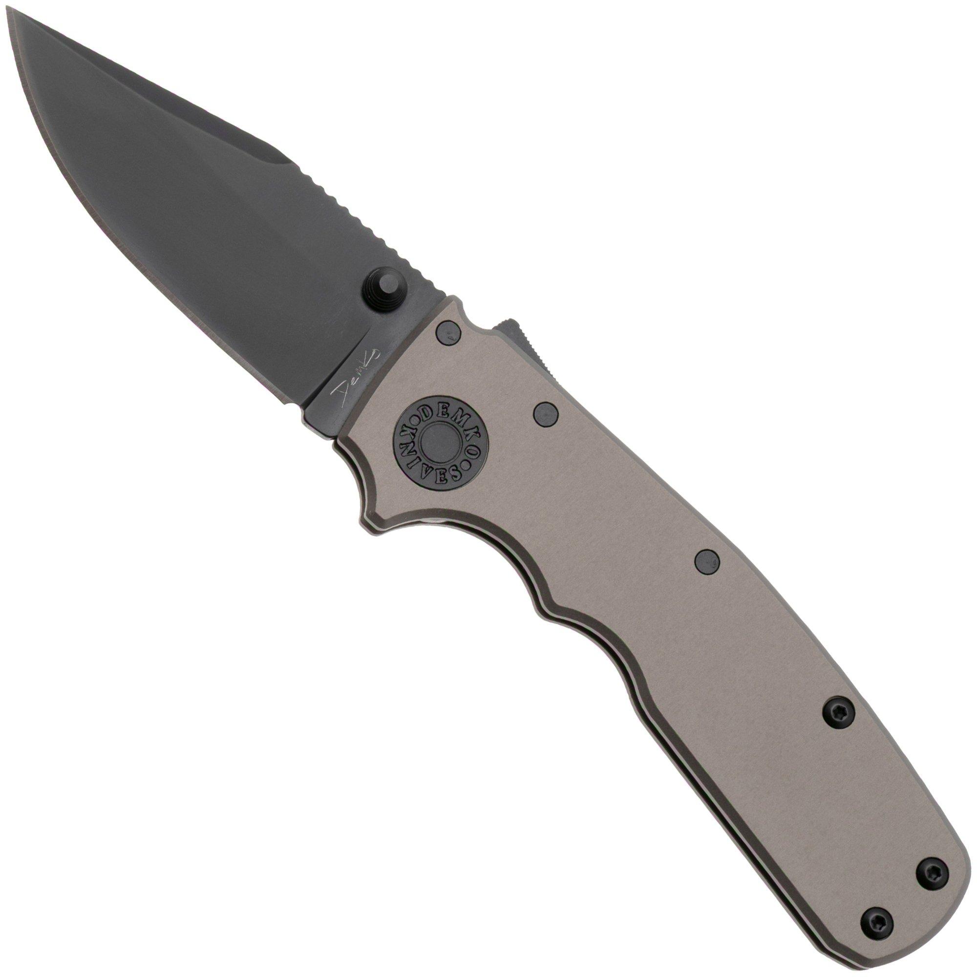 Demko Knives Shark-Cub Shark-Lock Clip Point SC-20CV-ALUM-AG-CP Artillery Grey Anodized Aluminium, pocket knife