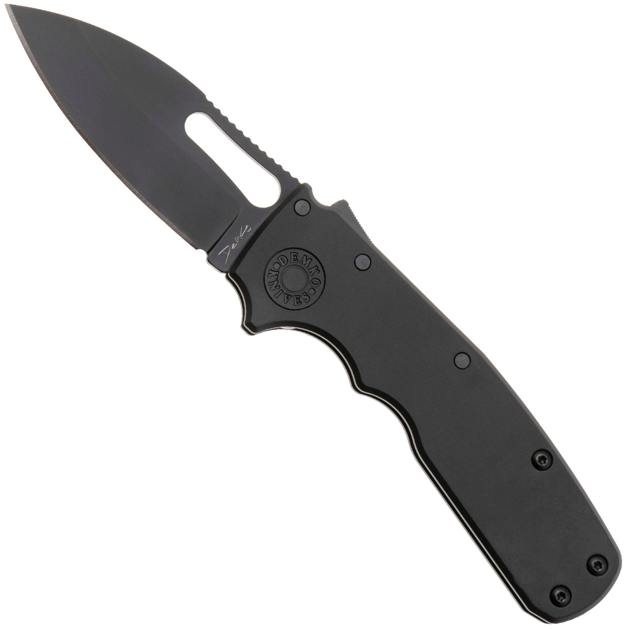 Demko Knives Shark-Cub Shark-Lock Slicer Shark SC-20CV-DLC-BLK-SS Stealth Black Anodized Aluminium, pocket knife