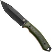 Bild für Doble O Knives Ronin 2.1 Forest Warrior R02101, Black Cerakote Sleipner, Green Micarta, Red G10 liner, Fahrtenmesser, Ovidio Calvet Design