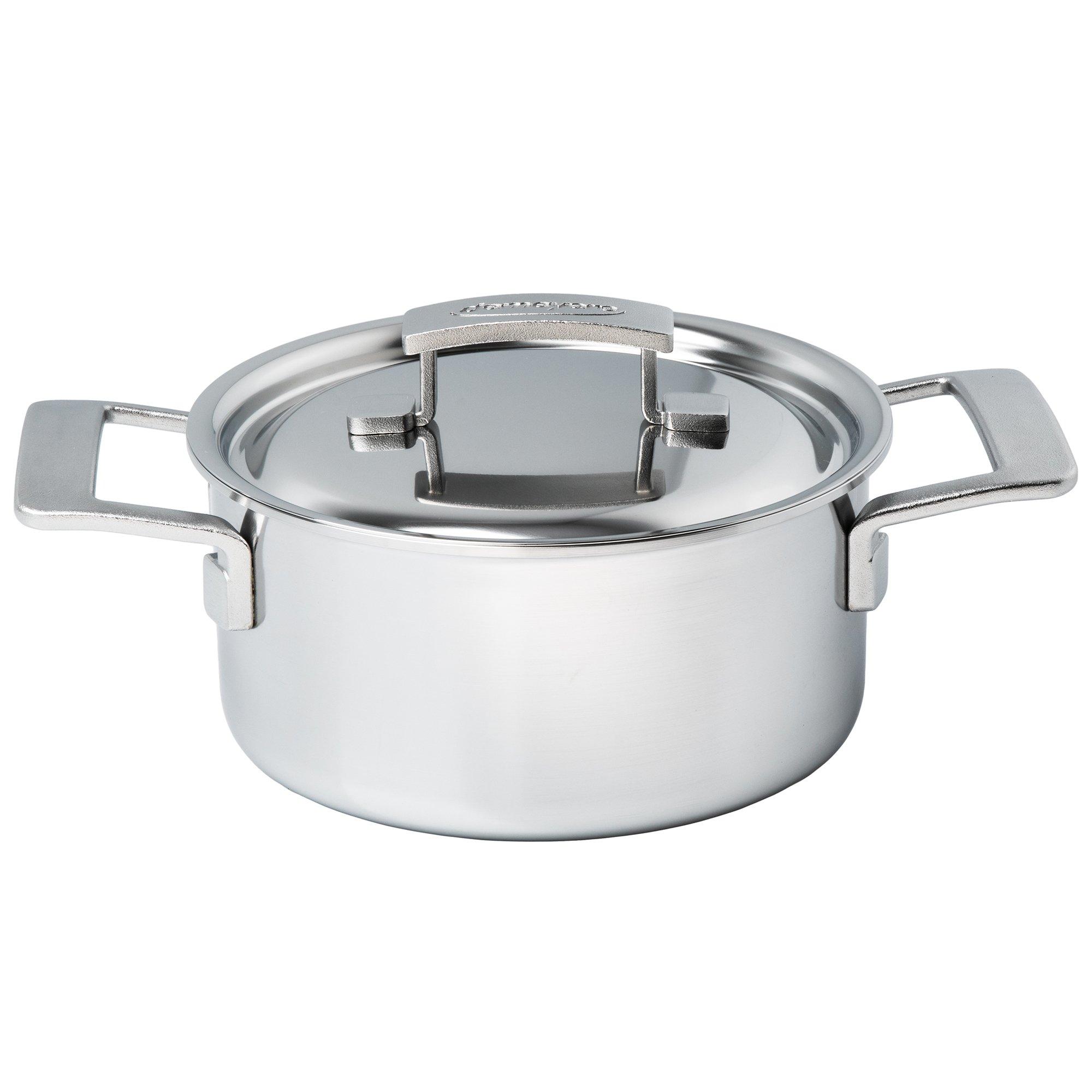 Demeyere Industry 5, 1029671 stainless steel cooking pot with lid, 18 cm, 2.2l